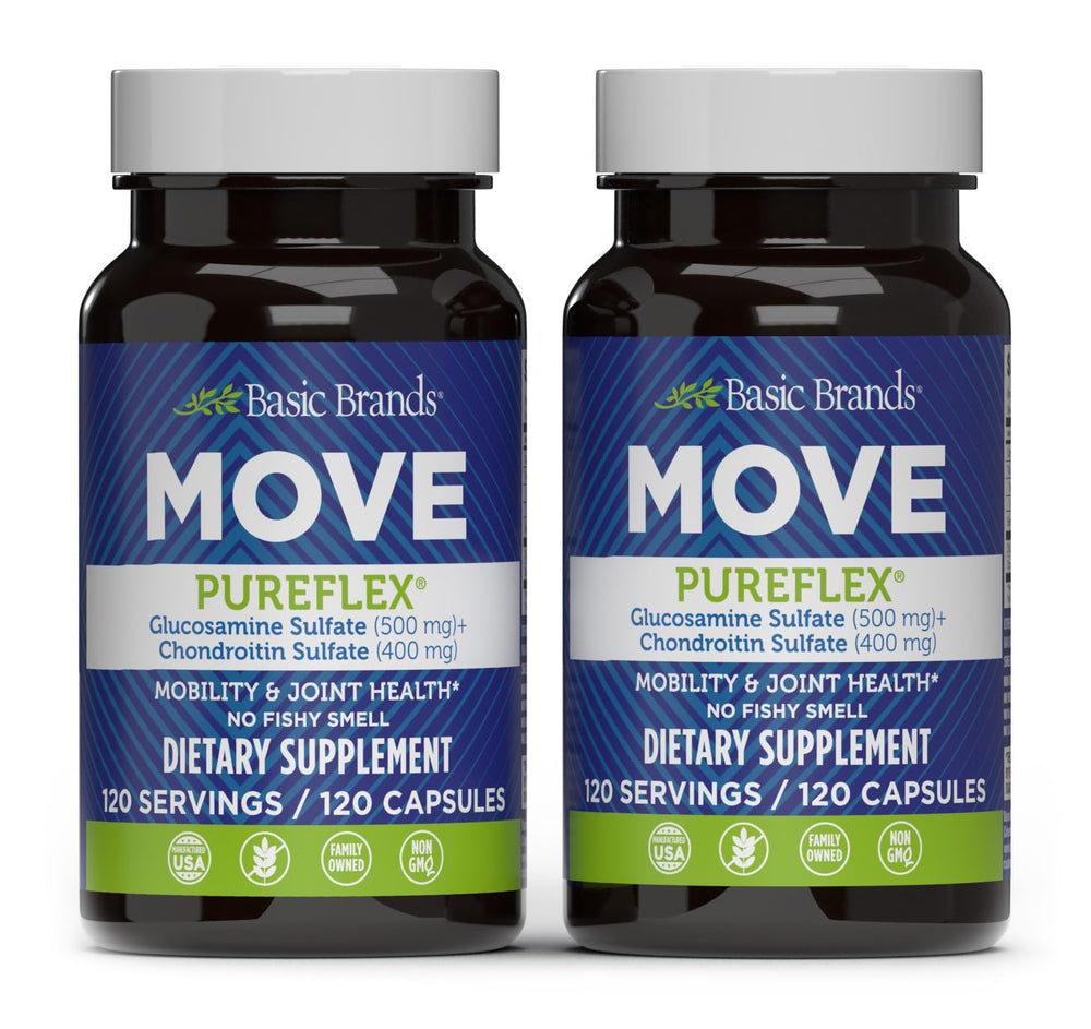 Front view of Move Pureflex Glucosamine Chondroitin 120 capsules 2-pack