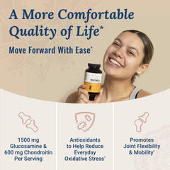 Close-up of MoveWell ingredients: glucosamine, chondroitin, MSM