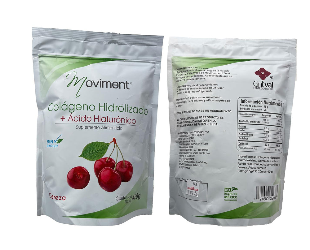 Moviment packaging with cherry accents
