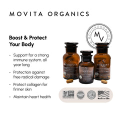 Close-up of Movita B-Complex label highlighting organic vegan gluten-free