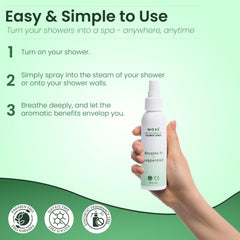 Spray usage illustration for MOXE Shower Spray