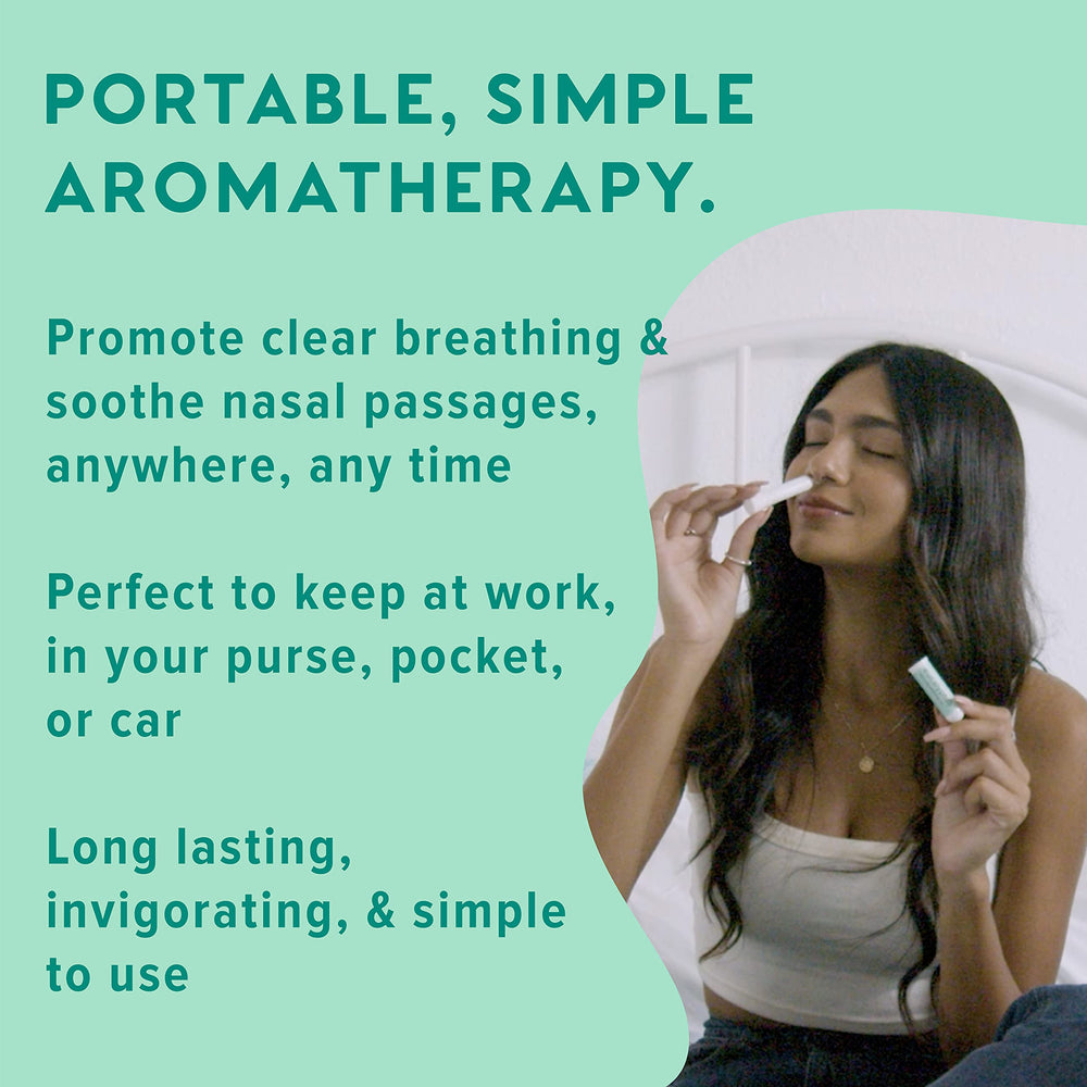 Close-up of eucalyptus essential oil inhaler label