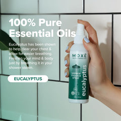 MOXE Eucalyptus Shower Mist packaging front view