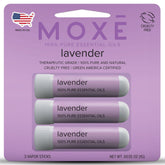 MOXĒ Lavender essential oil inhaler 3-pack front view