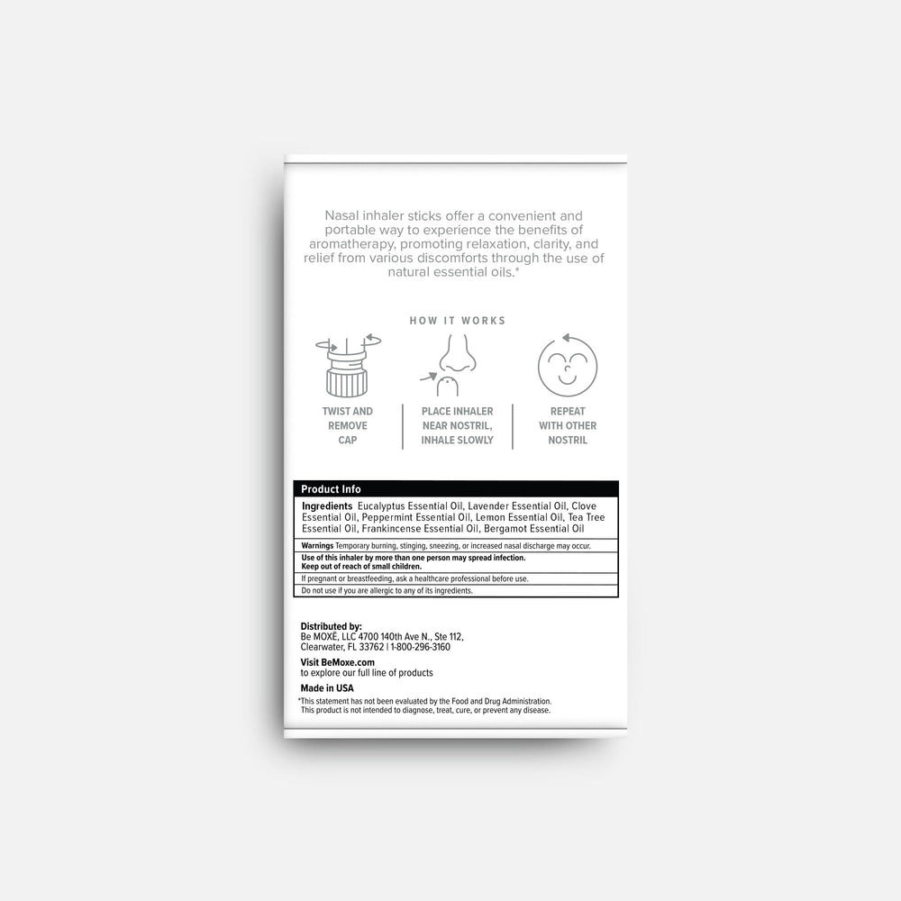 Banner image showing all eight essential oils included in MOXĒ nasal inhalers bundle