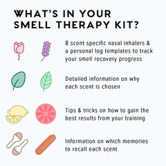 Close-up of MOXĒ Phase 1 nasal inhalers for scent restoration