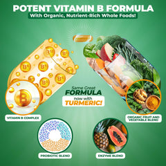 Bottle with probiotics and digestive enzymes icons