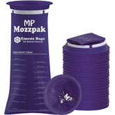 MP Mozzpak emesis bags front view in purple, compact for travel