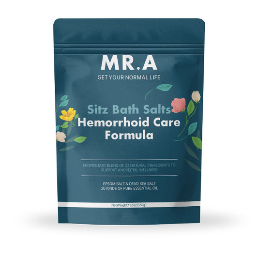 MR.A Sitz Bath Salt bottle pour enables a quick, soothing ritual for daily comfort