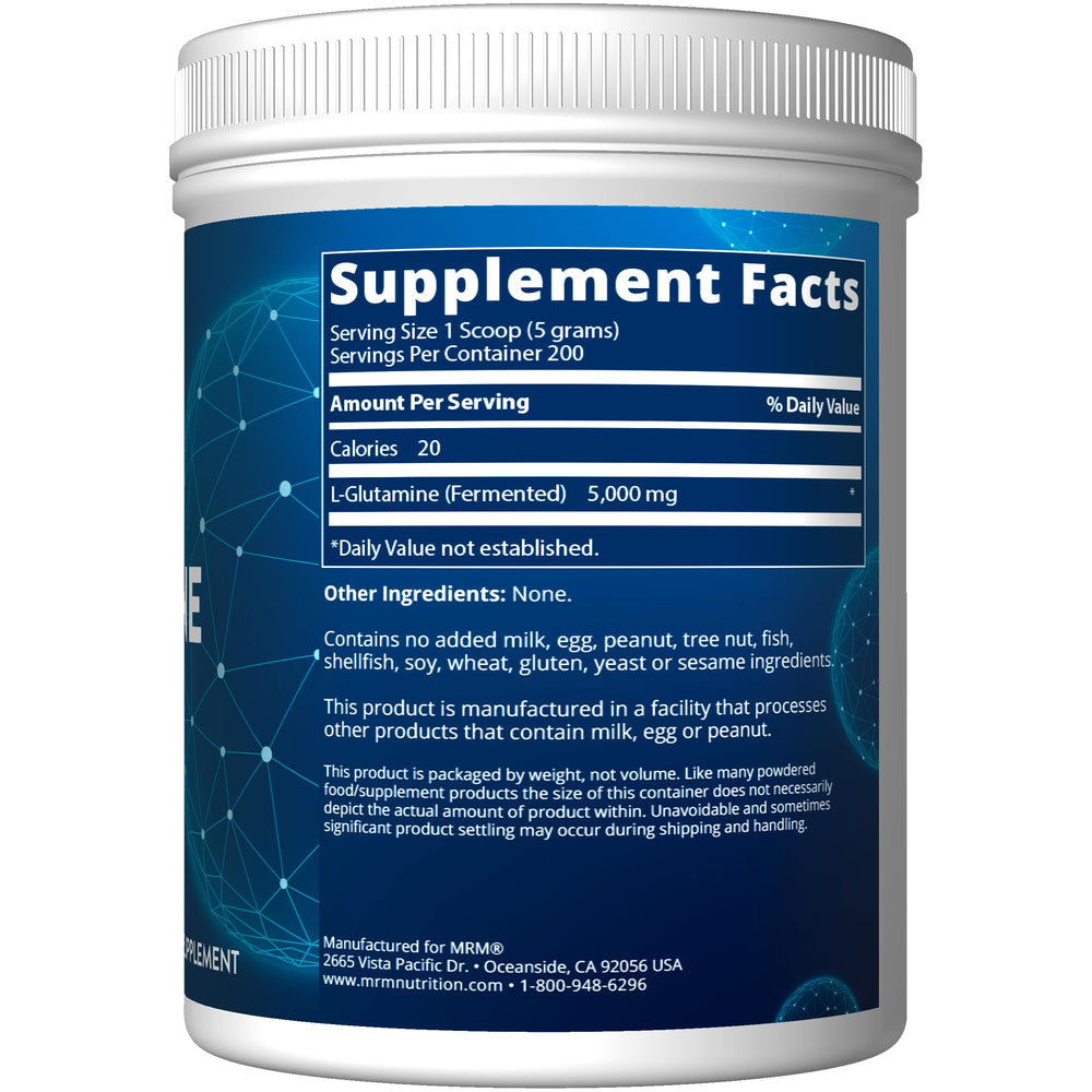 MRM L-Glutamine powder in a shake, highlighting easy mixing