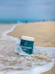 Fermented L-Glutamine powder image highlighting fermentation source