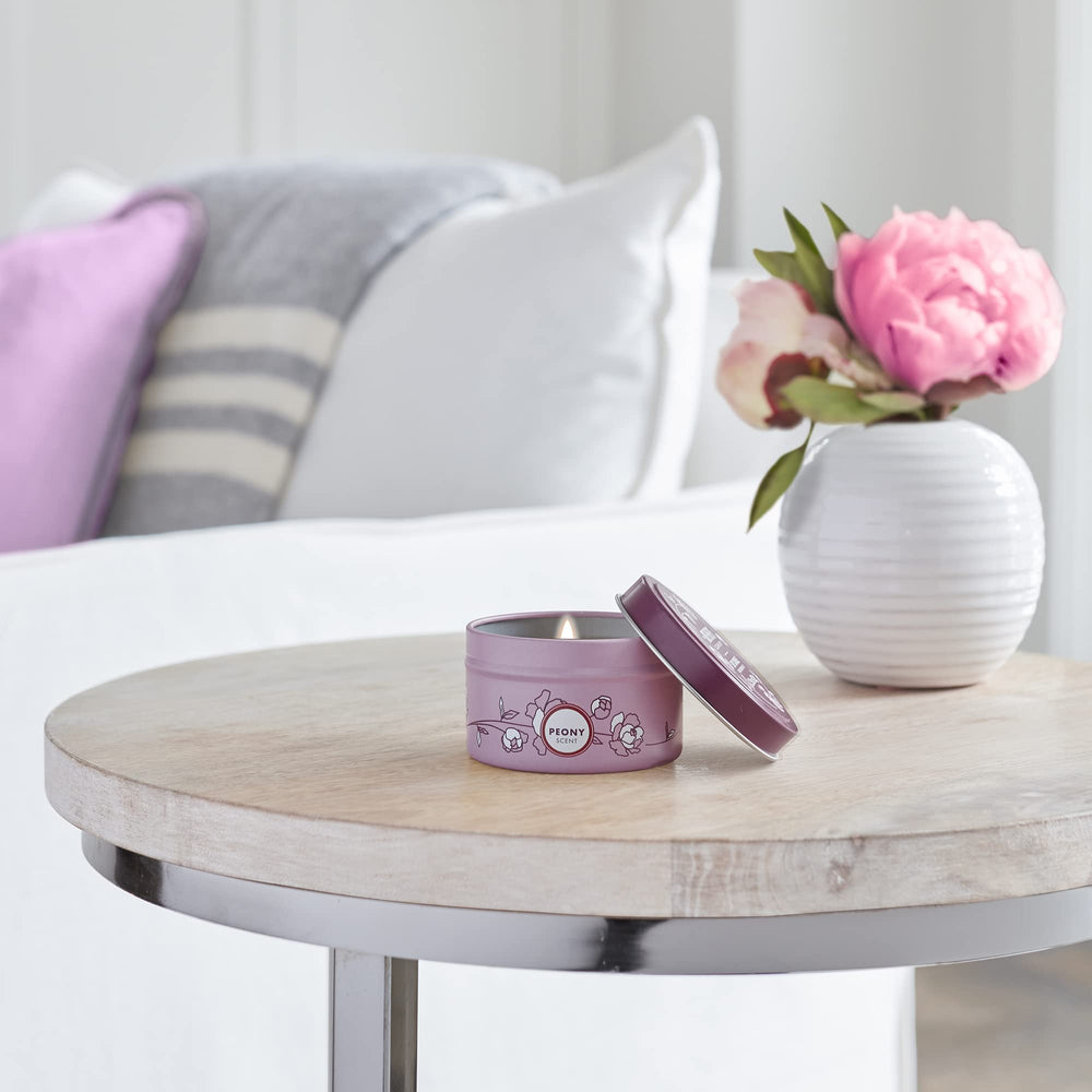 Gift-ready Peony Tin Candle presentation idea