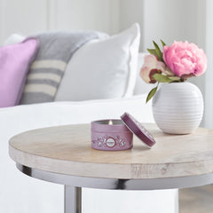 Gift-ready Peony Tin Candle presentation idea