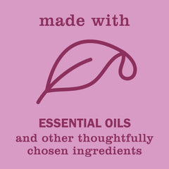 Graphic showing plant-derived soy wax and essential oils
