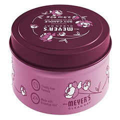 Close-up of Peony Tin Candle label