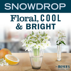 Snowdrop candle label and tin packaging detail