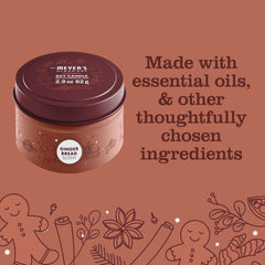 Soy wax ingredients used in Mrs. Meyer's Gingerbread candle