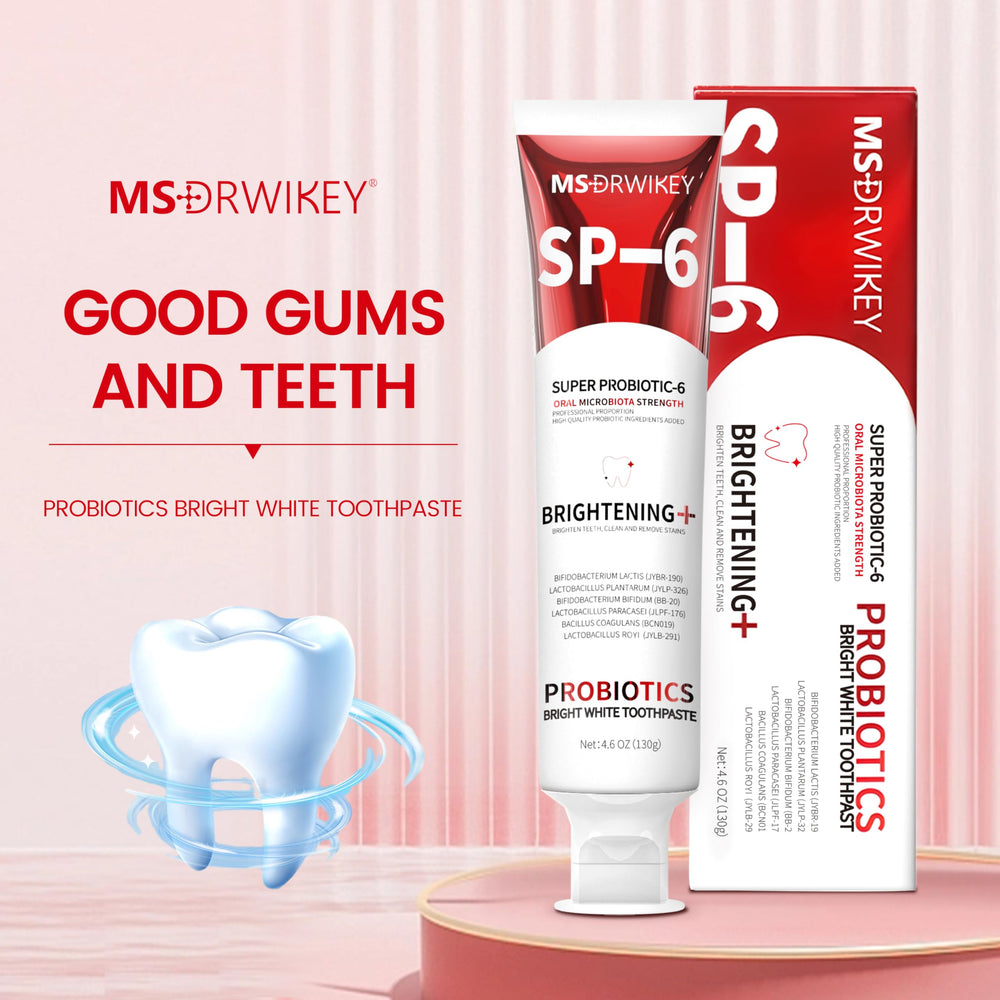 Packaging and ingredients of SP-6 Probiotic Whitening Toothpaste