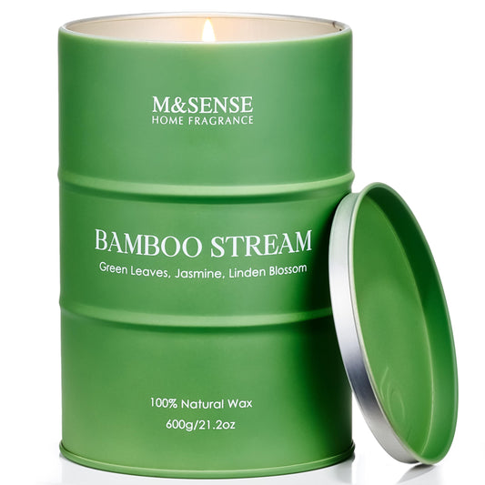 M&SENSE Bamboo scented candle in tin with label