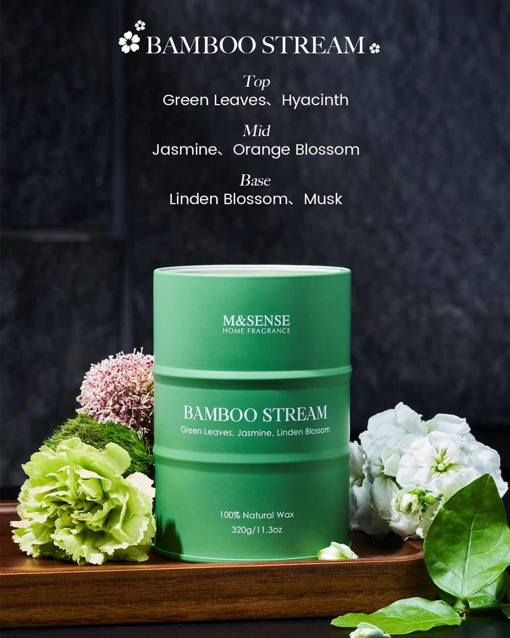 Aromatherapy candle for stress relief by M&SENSE in a gift box