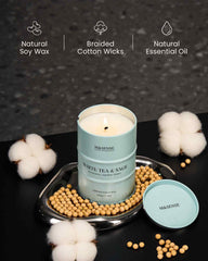 Cotton flat braid wick with paper filament for clean burn