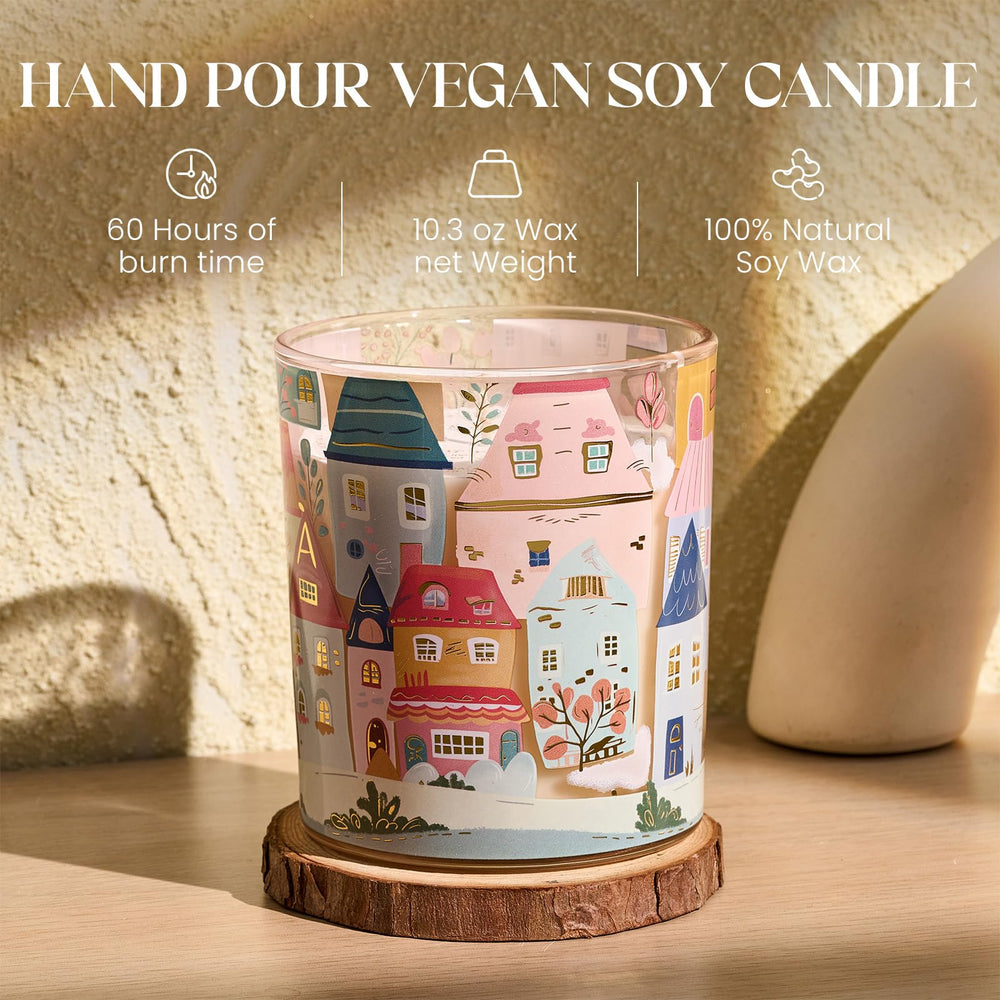 CharmArch townscape design on candle surface