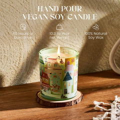 CharmArch townscape design on candle surface