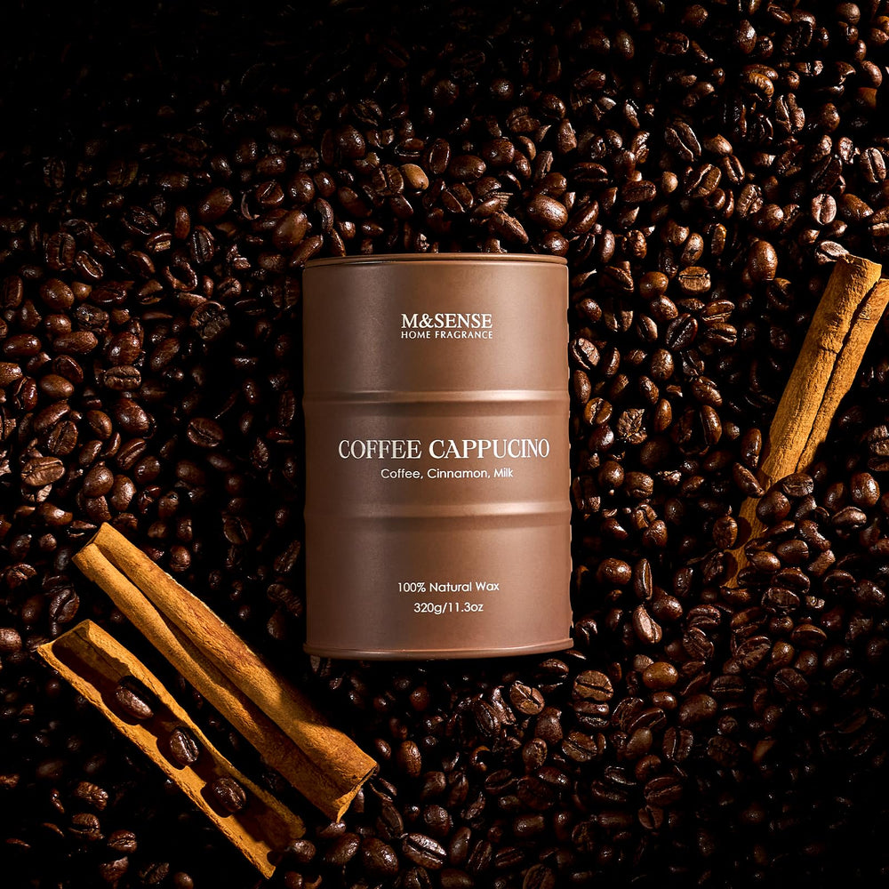 Close-up of natural soy blend wax with coffee scent