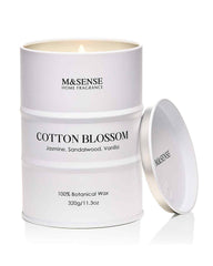 M&SENSE Cotton Blossom scented candle in a recyclable tin