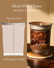 Gift-ready espresso candle with coffee-themed presentation