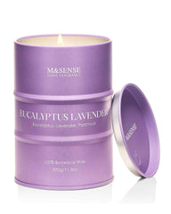 M&SENSE Eucalyptus Lavender scented candle in a reusable tin
