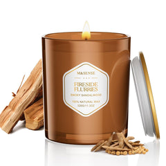 M&SENSE Fireside Flurries Candle 11.3oz smoky sandalwood — product shot