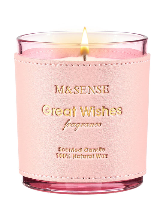 M&SENSE Floral Citrus scented candle in glass jar with vegan soy wax