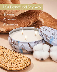 Decorative gardenia floral candle tin for home decor