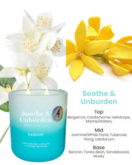 Close-up of Jasmine & YlangYlang candle burn