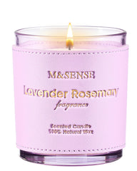 M&SENSE Lavender Rosemary 10oz vegan soy candle in glass jar