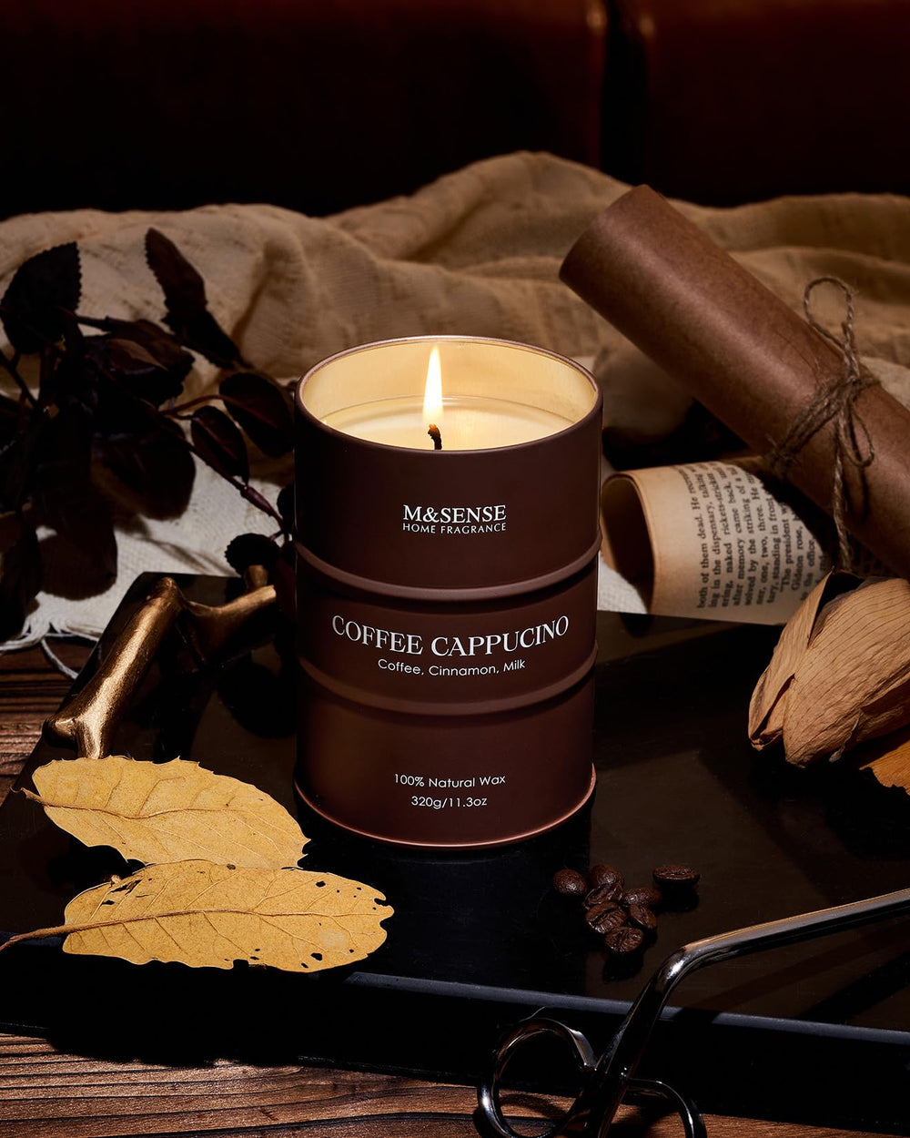 Lemon candle displayed in a room setting for fragrance