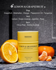 Lead-free cotton wick close-up inside M&SENSE Lemon Candle