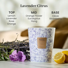 Marble texture jar candle design