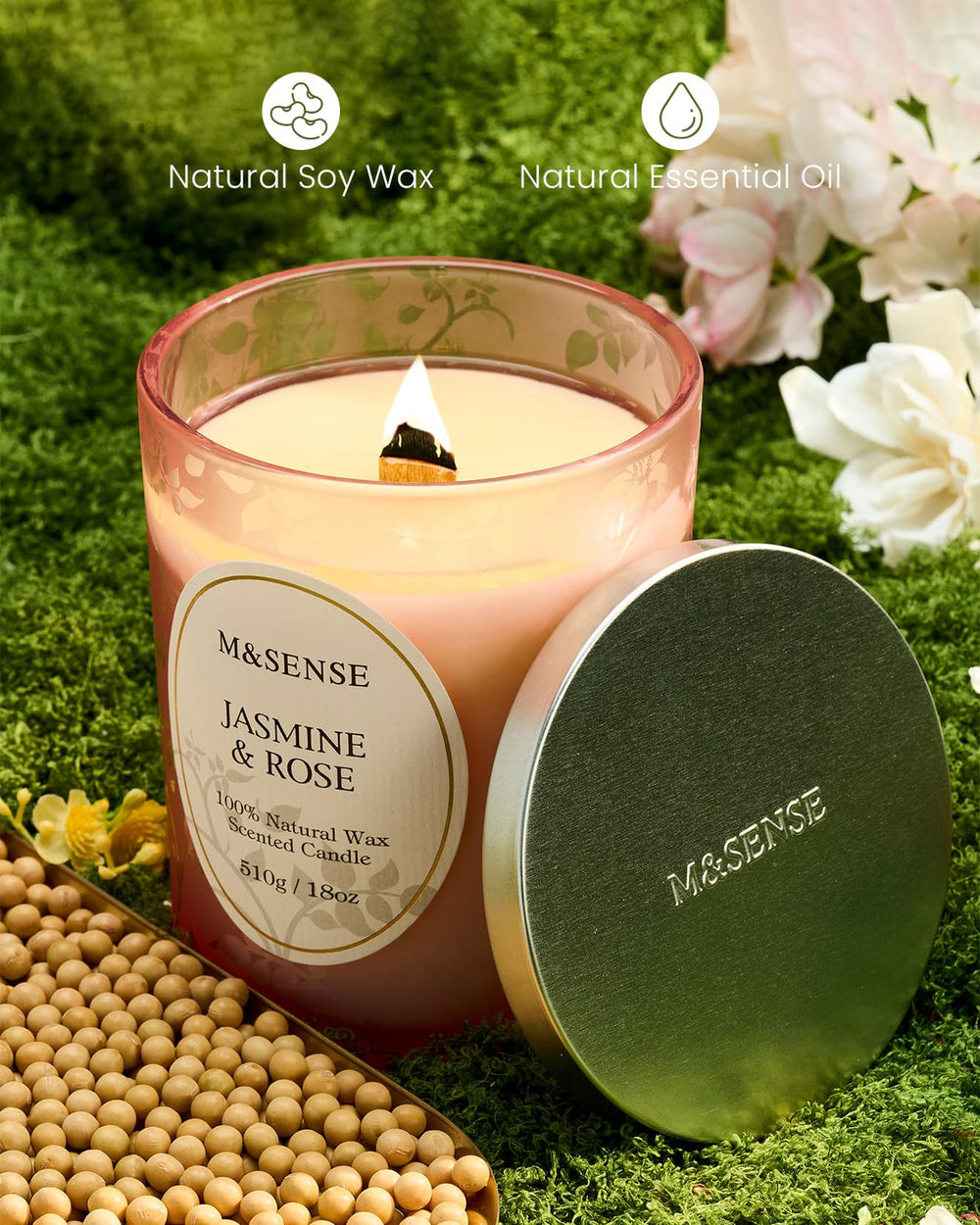 Natural essential oils aroma with Jasmine Rose scent