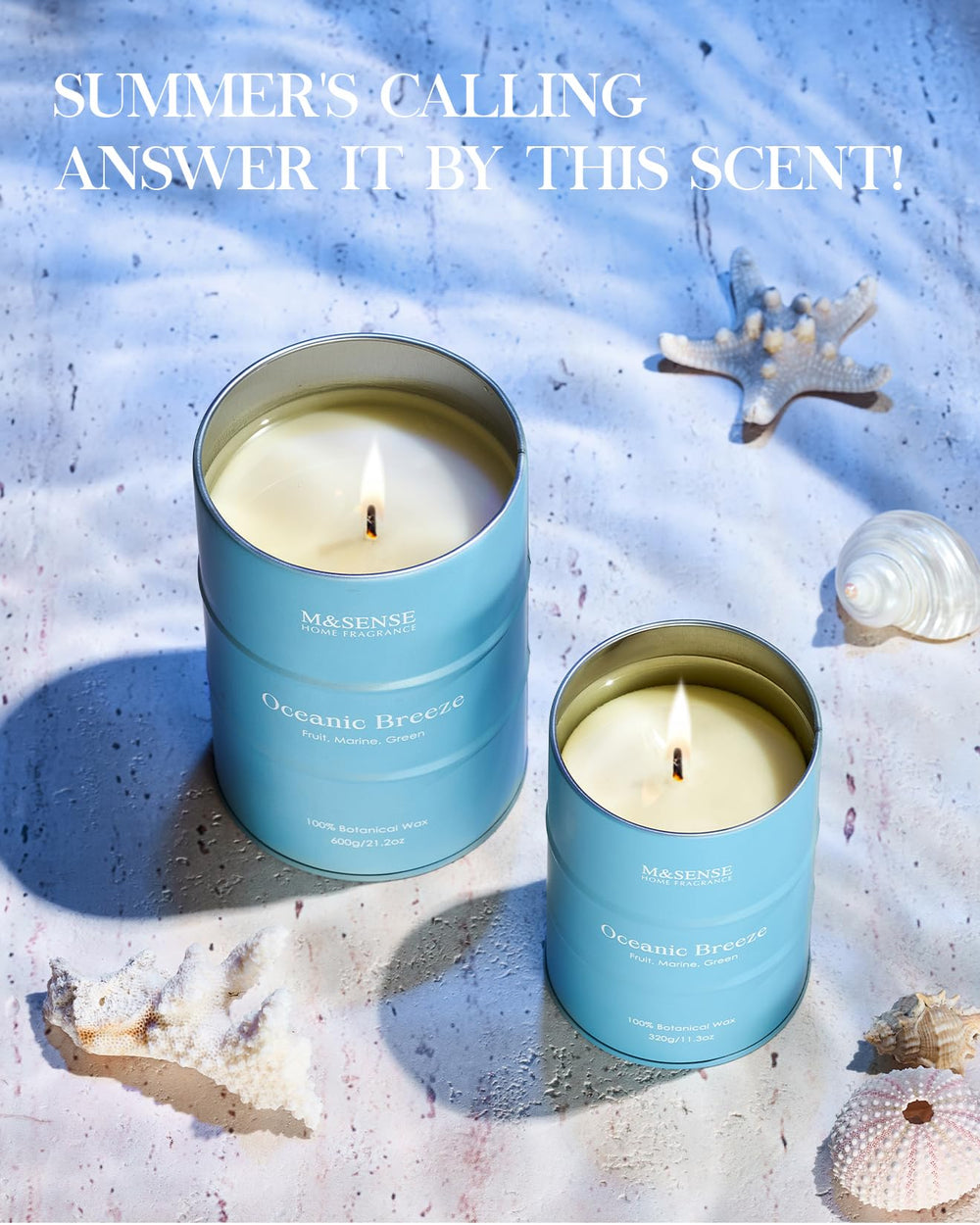 Close-up of natural wax surface in Oceanic Breeze candle