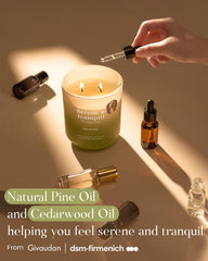 Woodsy cedarwood and patchouli oils used in candle formulation