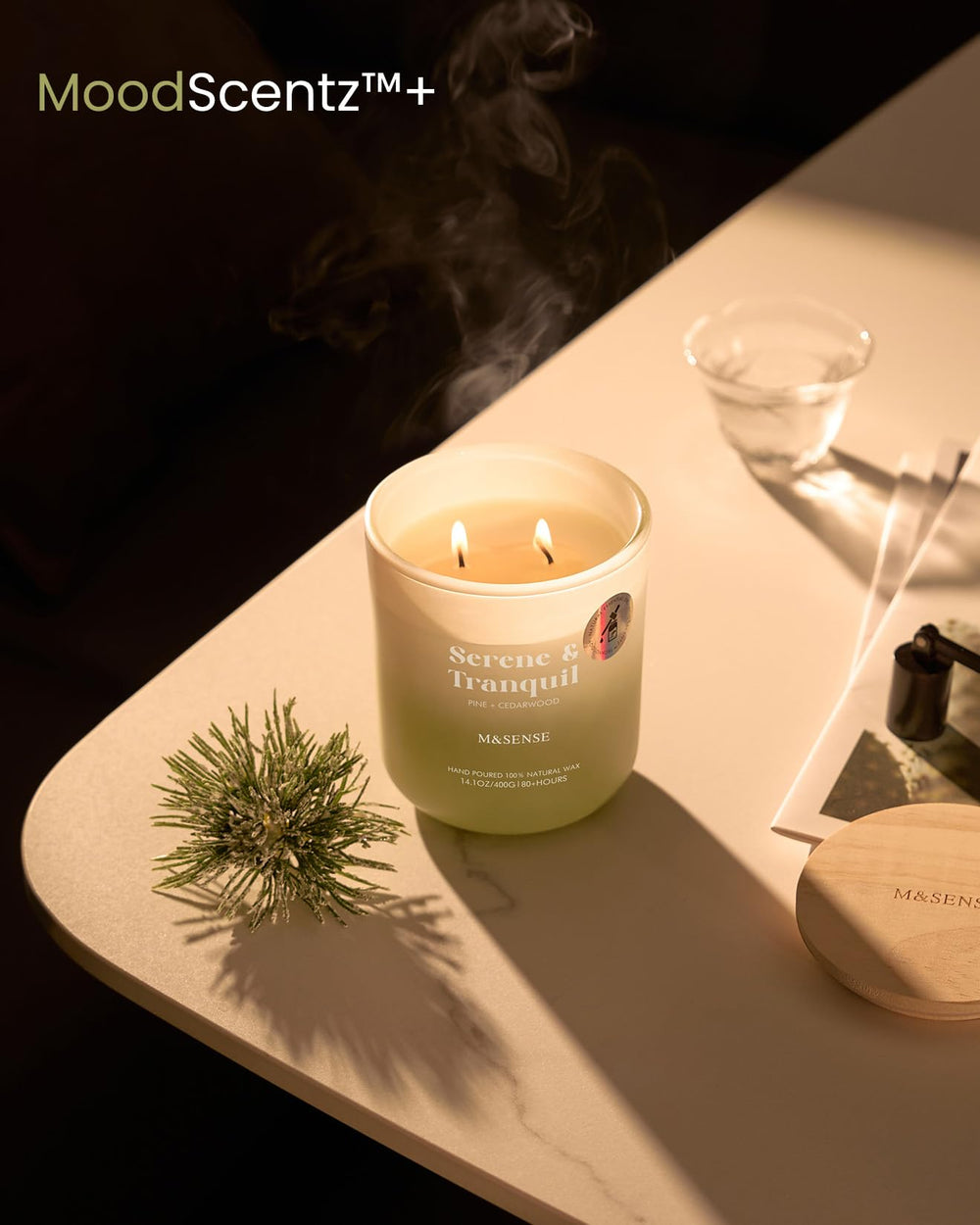 Candle burning with warm amber flame