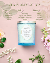 18oz candle with botanical label on matte jar