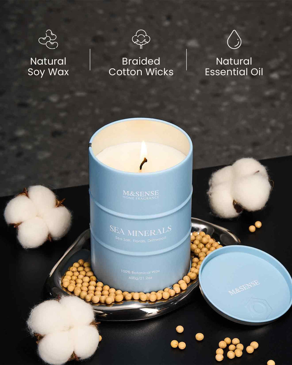 Lead-free cotton wicks for a clean, steady burn