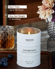 Lead-free cotton wick detail on M&SENSE Litchi Fizzy candle