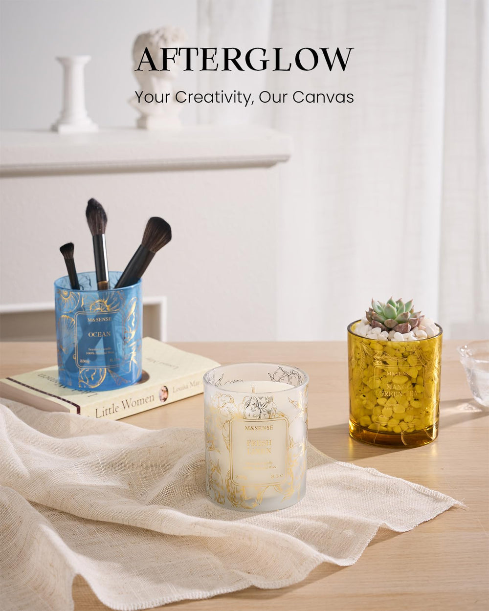 M&SENSE Mango Green Tea candle packaging presentation