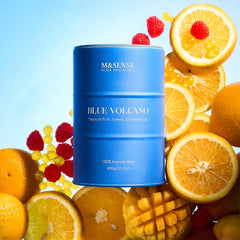 Close-up of natural soy-palm wax blend candle