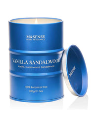 M&SENSE Vanilla Sandalwood scented candle in 11.3oz tin