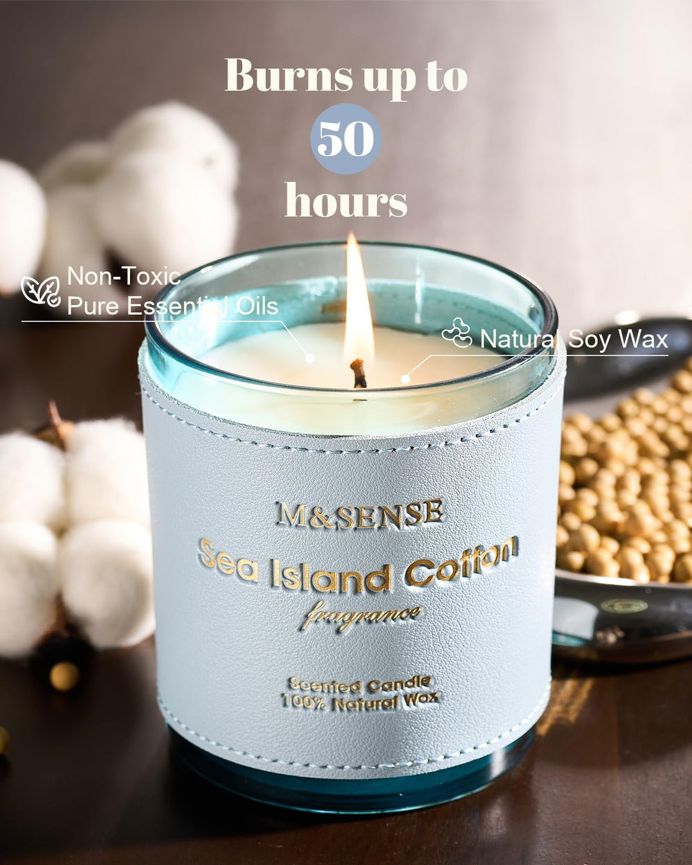 Close-up of vegan soy-wax being poured for M&SENSE candle